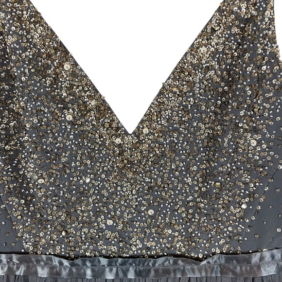BHLDN Reception 1 Grey Sequin Bodice Tulle Gown Dress Size 10 NWT - Picture 10 of 15
